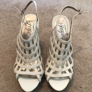White strappy heels